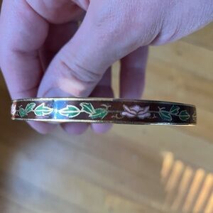Floral Enamel Bangle Bracelet